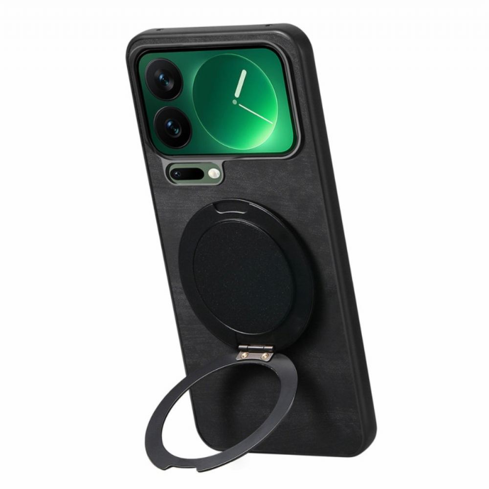 Kryt Xiaomi 17 Pro Otočný Stojan A Retro Kůže Textura