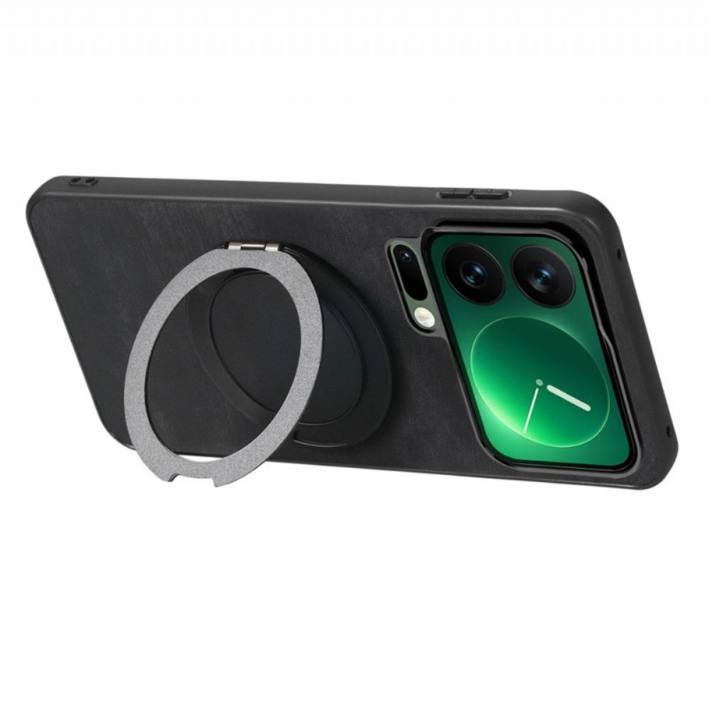 Kryt Xiaomi 17 Pro Otočný Stojan A Retro Kůže Textura