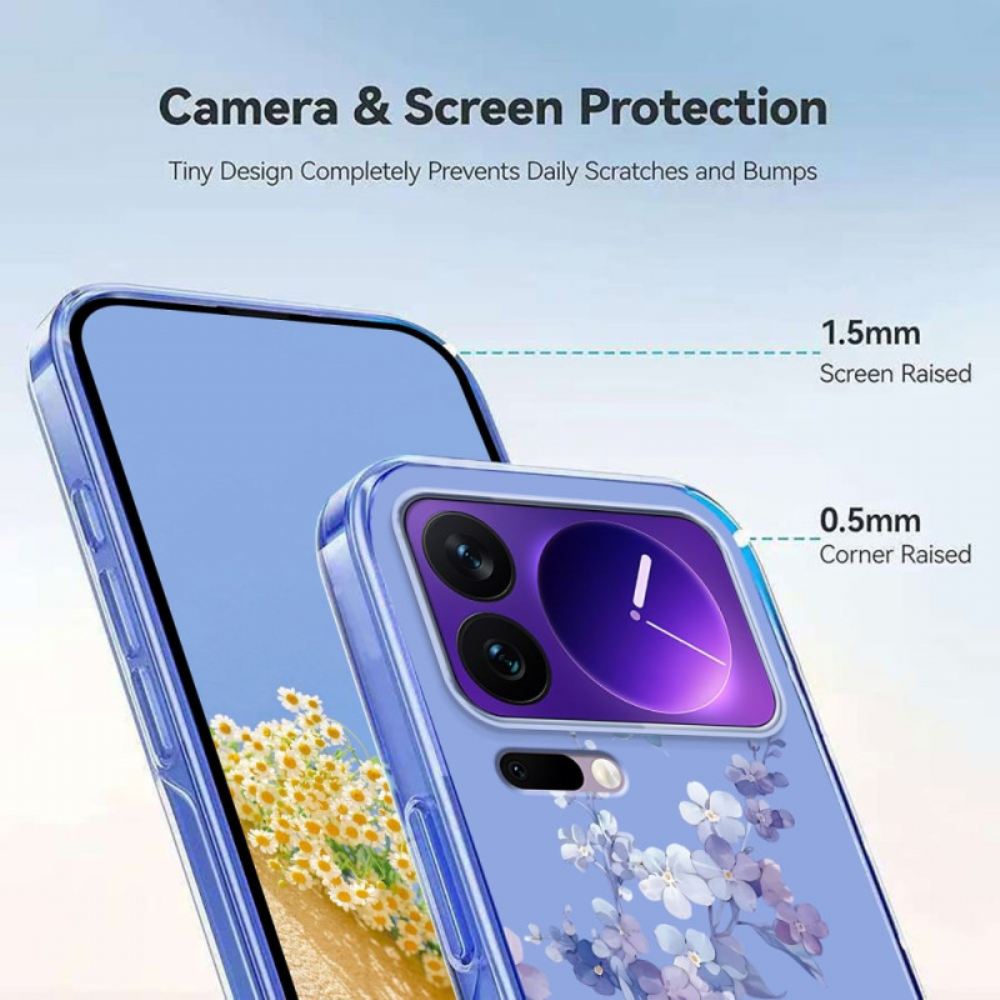 Kryt Xiaomi 17 Pro Průhlední Motýli A Květiny
