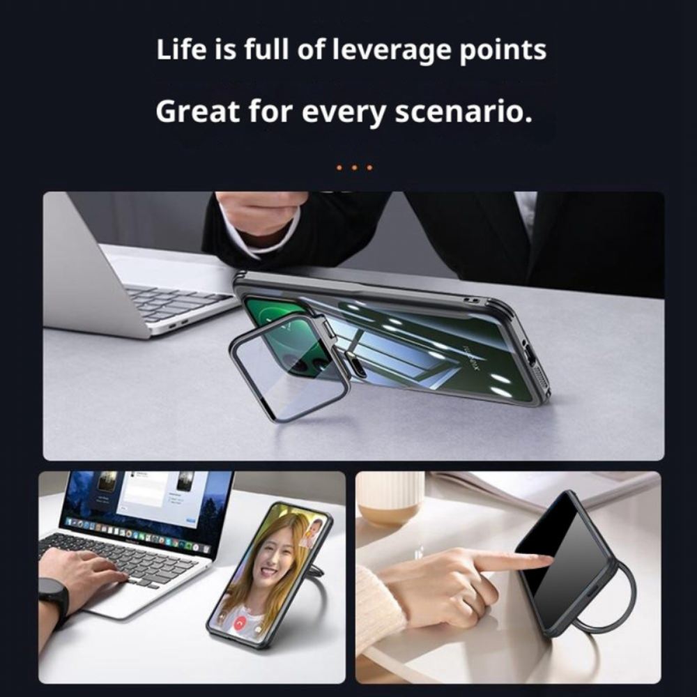 Kryt Xiaomi 17 Pro Průhledný Integrovaný Stojan A Ochrana Kamery