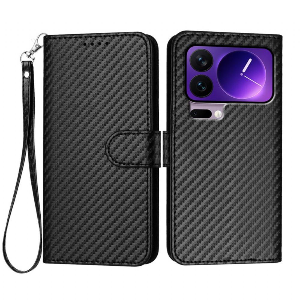 Peněženková Pouzdra Xiaomi 17 Pro Kryty Na Mobil Textura Z Uhlíkových Vláken