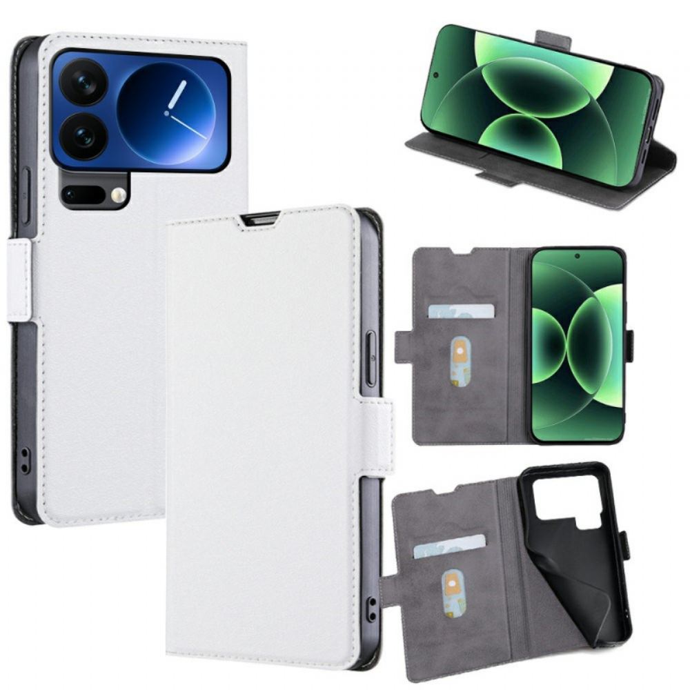 Peněženková Pouzdra Xiaomi 17 Pro Umělá Kůže S Dvojitou Sponou