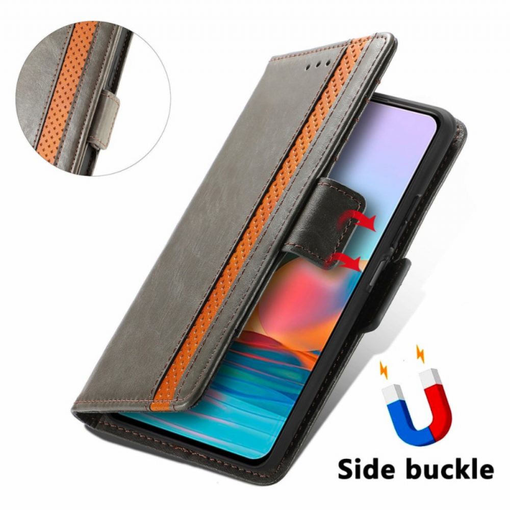 Flipové Pouzdro Na Xiaomi Redmi Note 10 Pro Dvojbarevná Dvojitá Spona