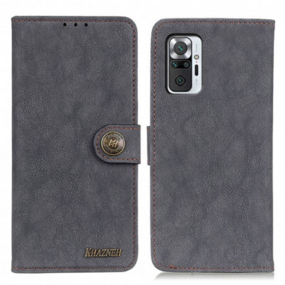 Flipové Pouzdro Na Xiaomi Redmi Note 10 Pro Khazneh Retro Štípaná Kůže