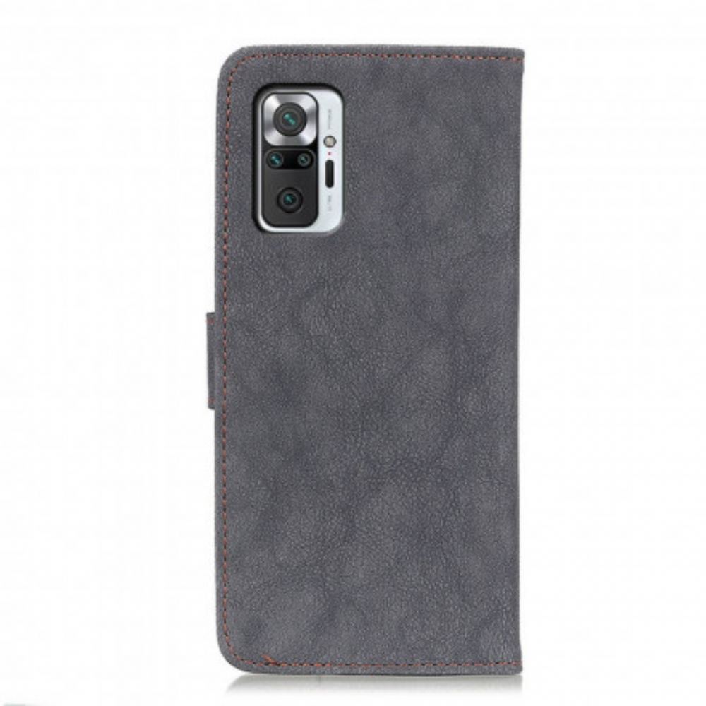 Flipové Pouzdro Na Xiaomi Redmi Note 10 Pro Khazneh Retro Štípaná Kůže