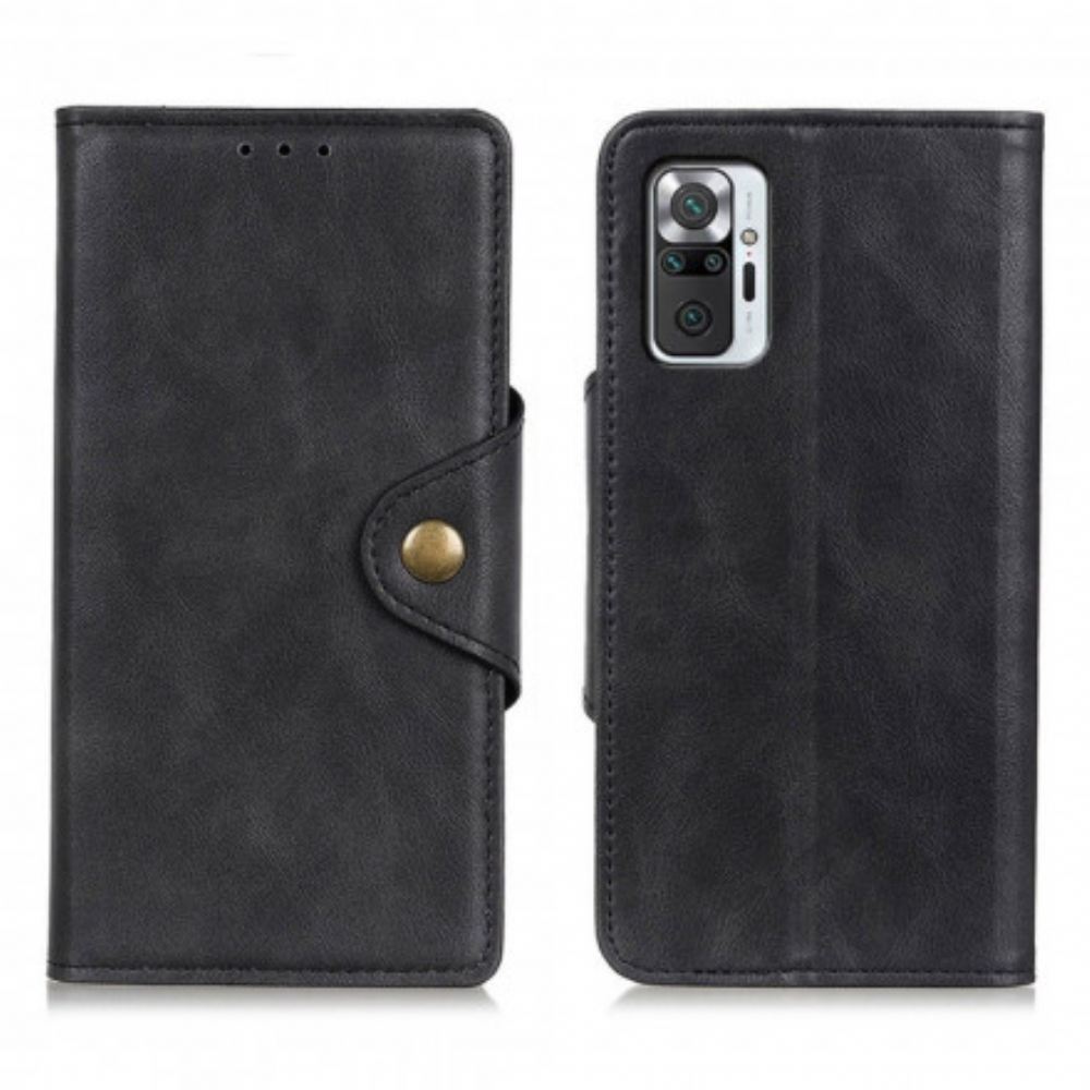 Flipové Pouzdro Na Xiaomi Redmi Note 10 Pro Knoflíček Z Umělé Kůže