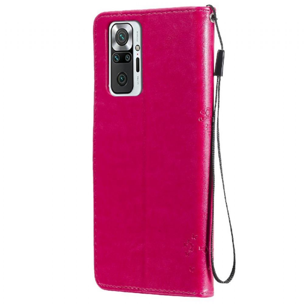 Flipové Pouzdro Na Xiaomi Redmi Note 10 Pro Na Lana Strom A Strappy Cat