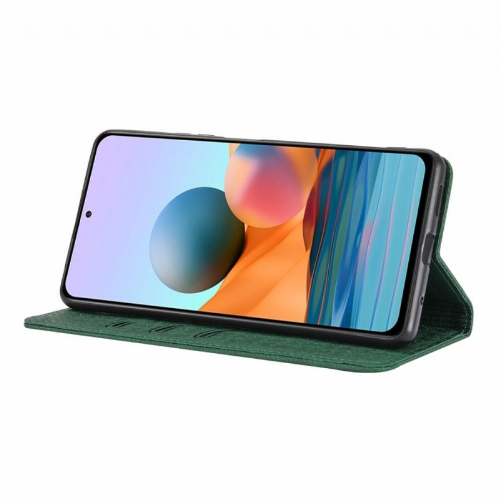 Flipové Pouzdro Na Xiaomi Redmi Note 10 Pro Na Lana Styl Tkaného Koženého Řemínku