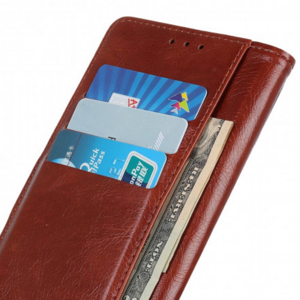 Flipové Pouzdro Na Xiaomi Redmi Note 10 Pro Vintage Nýty Ve Stylu Kůže Nappa