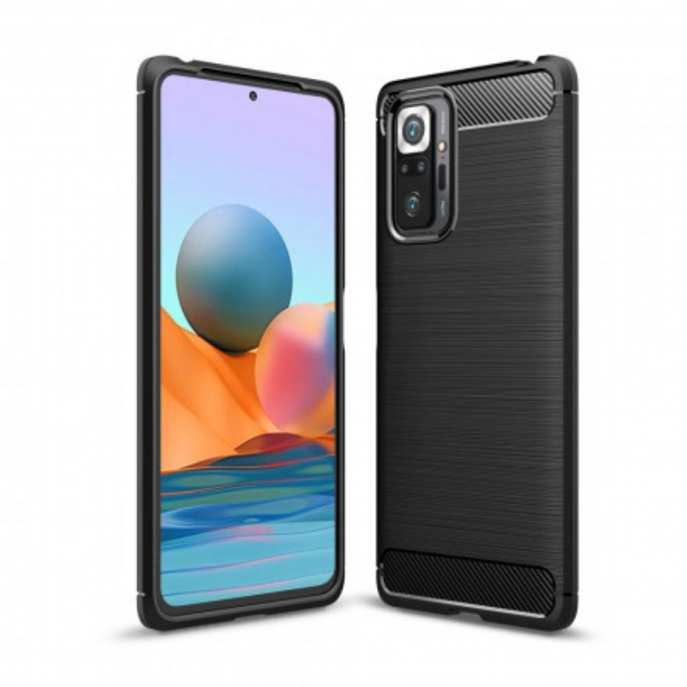 Kryt Na Xiaomi Redmi Note 10 Pro Kartáčované Uhlíkové Vlákno
