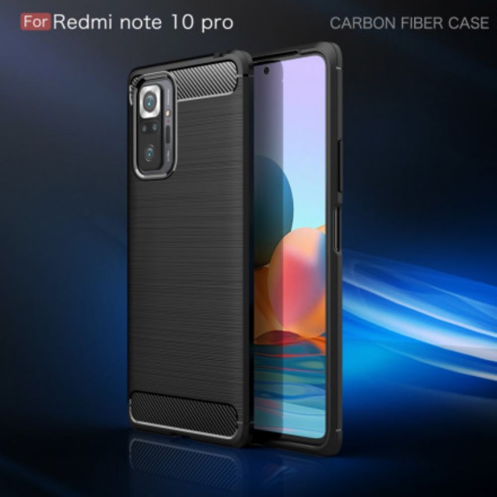 Kryt Na Xiaomi Redmi Note 10 Pro Kartáčované Uhlíkové Vlákno