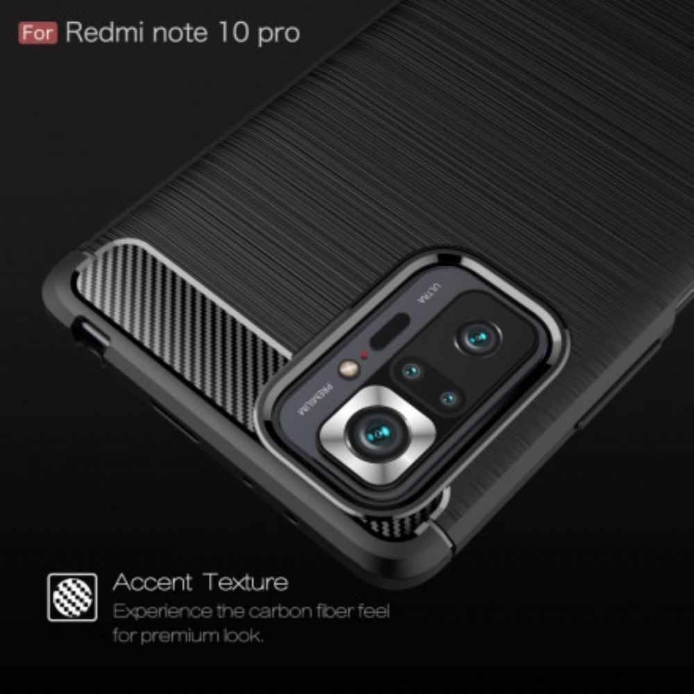 Kryt Na Xiaomi Redmi Note 10 Pro Kartáčované Uhlíkové Vlákno