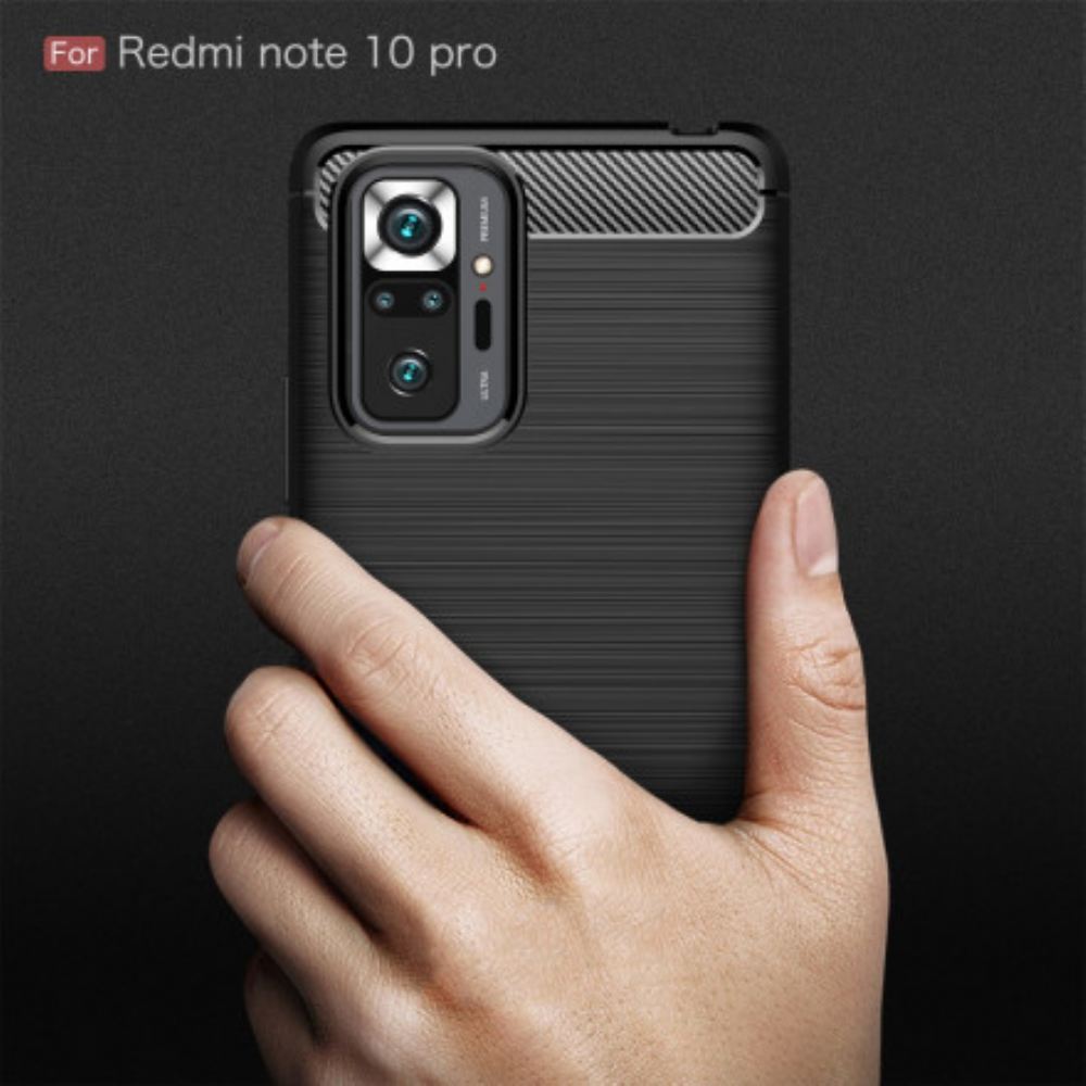 Kryt Na Xiaomi Redmi Note 10 Pro Kartáčované Uhlíkové Vlákno