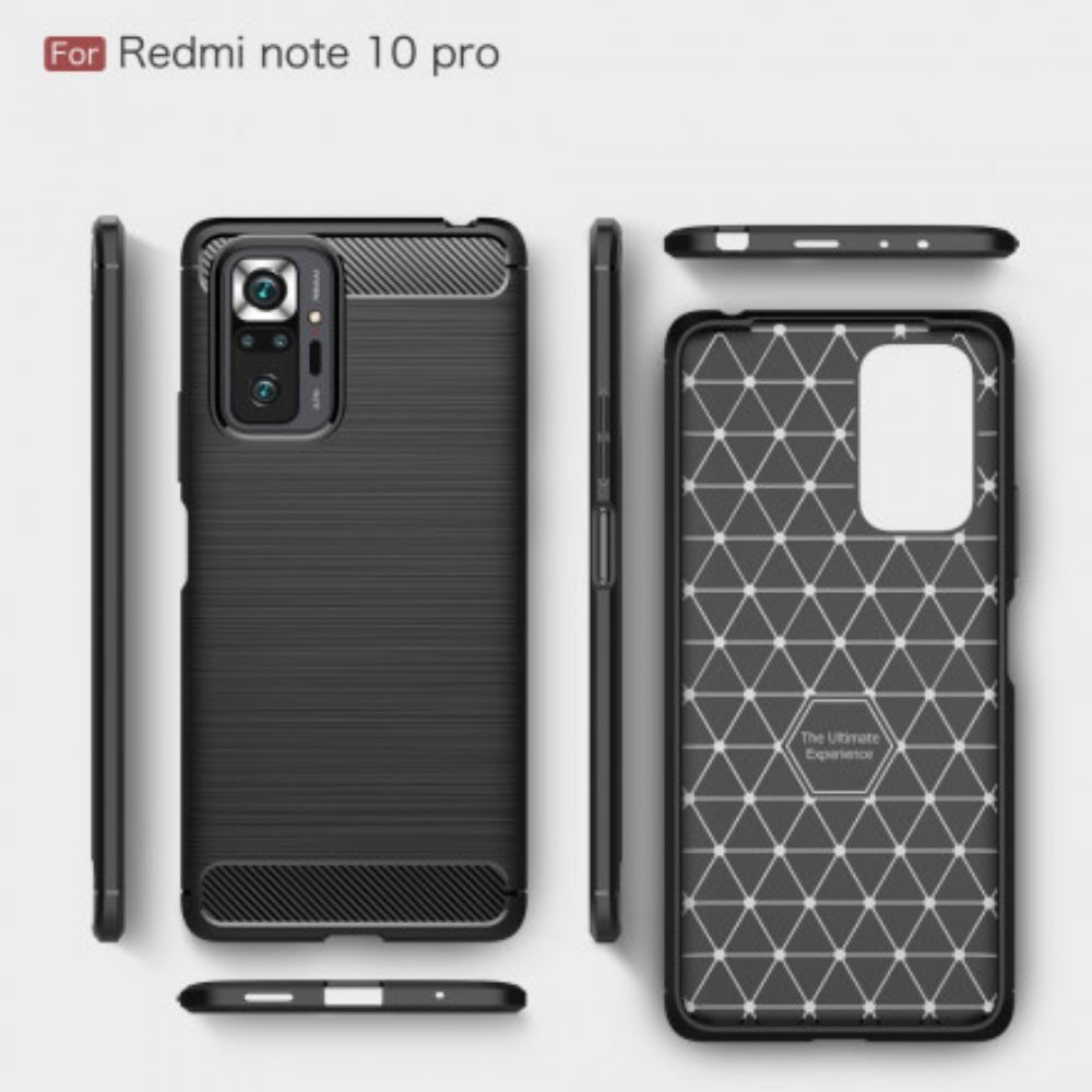 Kryt Na Xiaomi Redmi Note 10 Pro Kartáčované Uhlíkové Vlákno