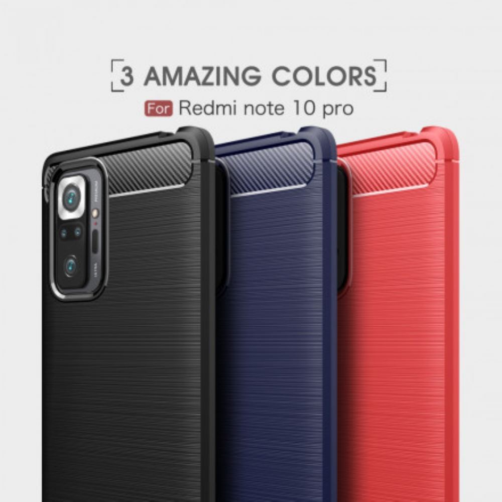 Kryt Na Xiaomi Redmi Note 10 Pro Kartáčované Uhlíkové Vlákno
