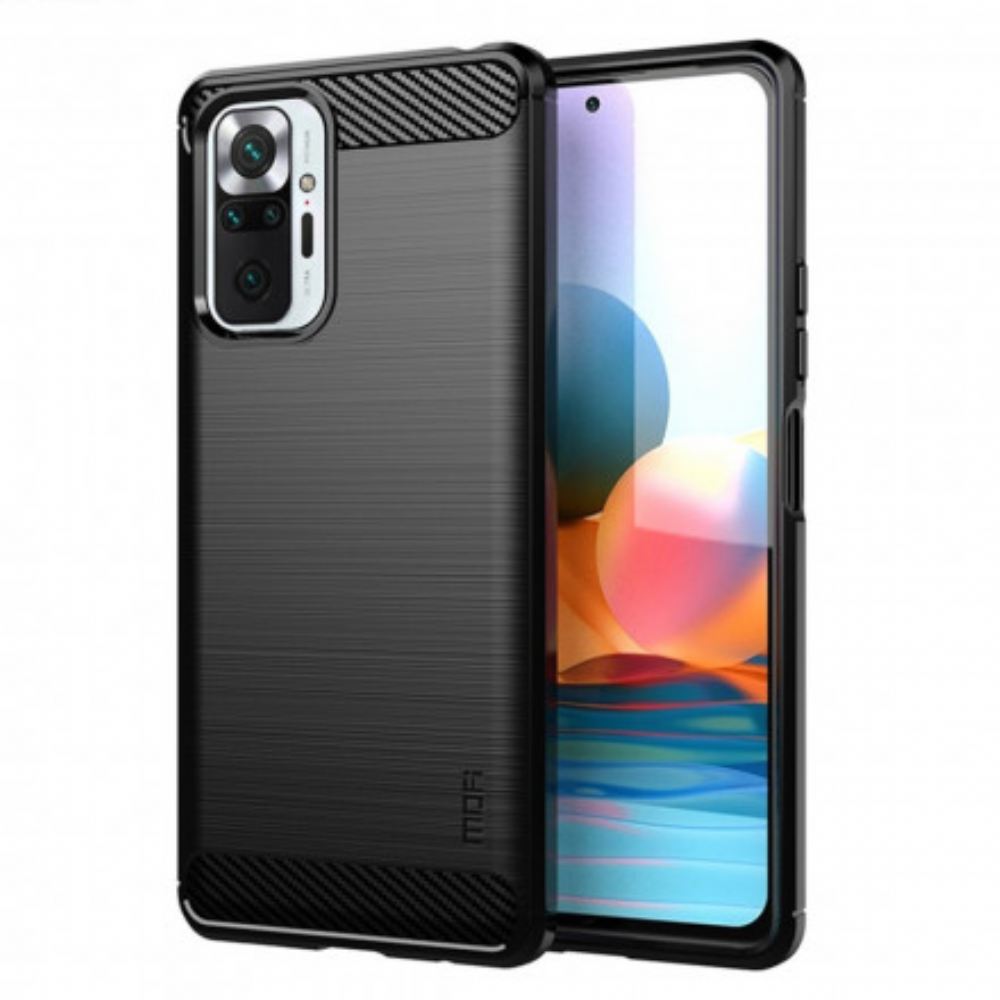 Kryt Na Xiaomi Redmi Note 10 Pro Mofi Kartáčované Uhlíkové Vlákno