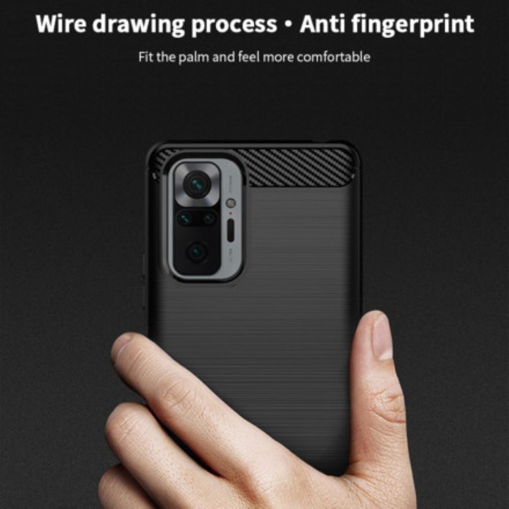 Kryt Na Xiaomi Redmi Note 10 Pro Mofi Kartáčované Uhlíkové Vlákno