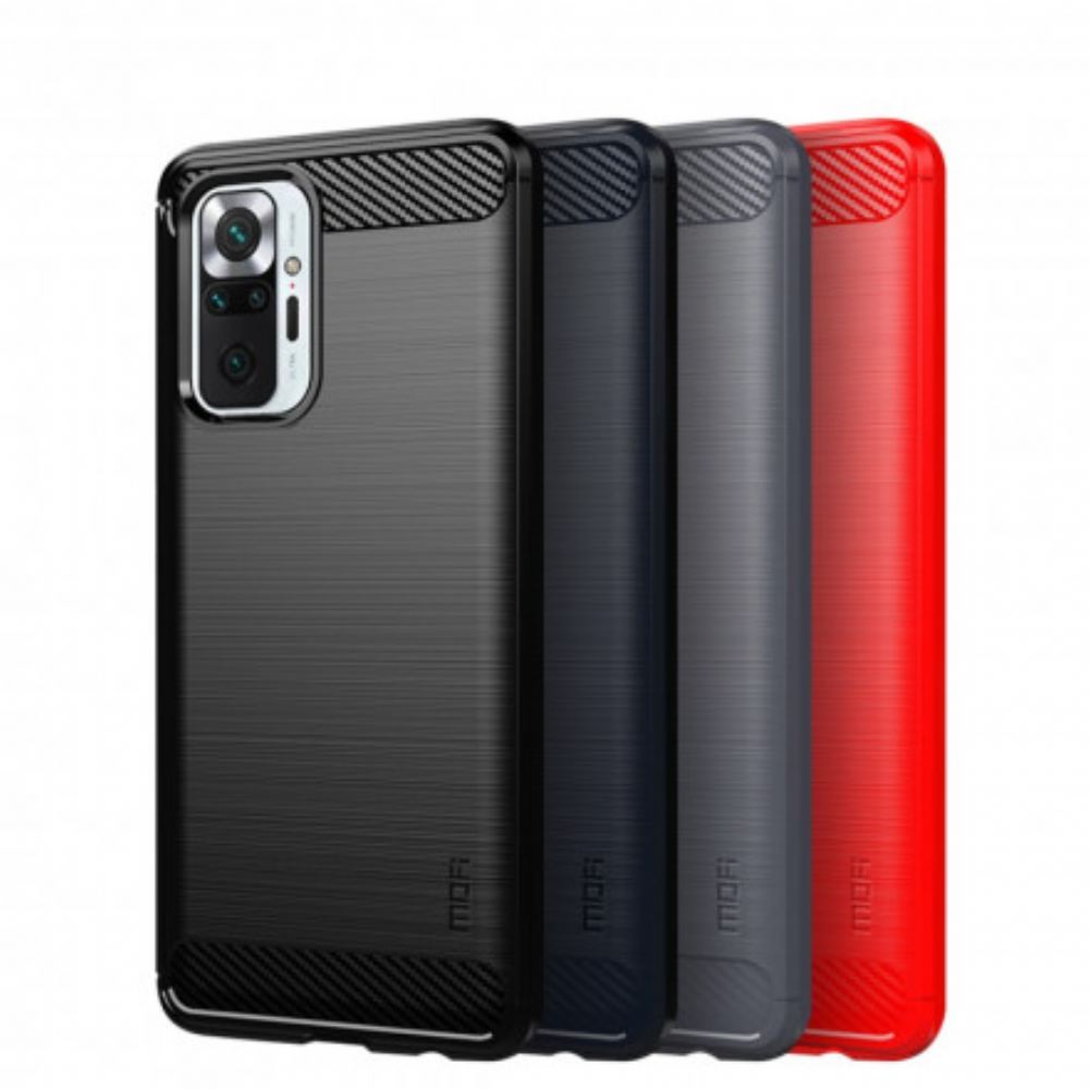 Kryt Na Xiaomi Redmi Note 10 Pro Mofi Kartáčované Uhlíkové Vlákno