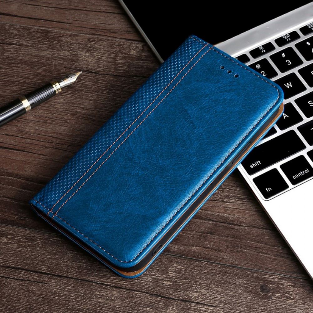 Kryty Na Mobil Na Xiaomi Redmi Note 10 Pro Flipové Pouzdro Litchi Šití Dělenou Kůží