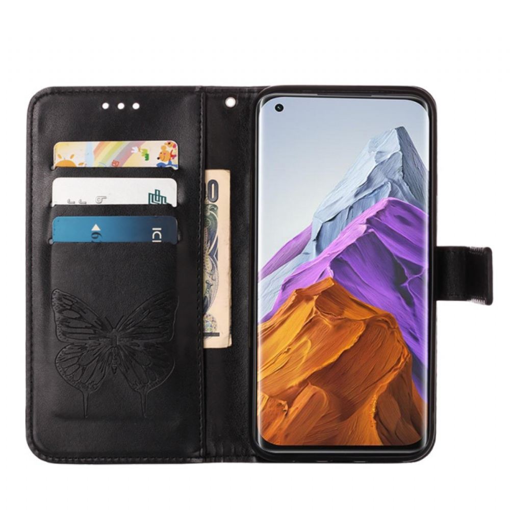 Flipové Pouzdro Na Xiaomi Mi 11 Pro Motýlí Design Se Šňůrkou