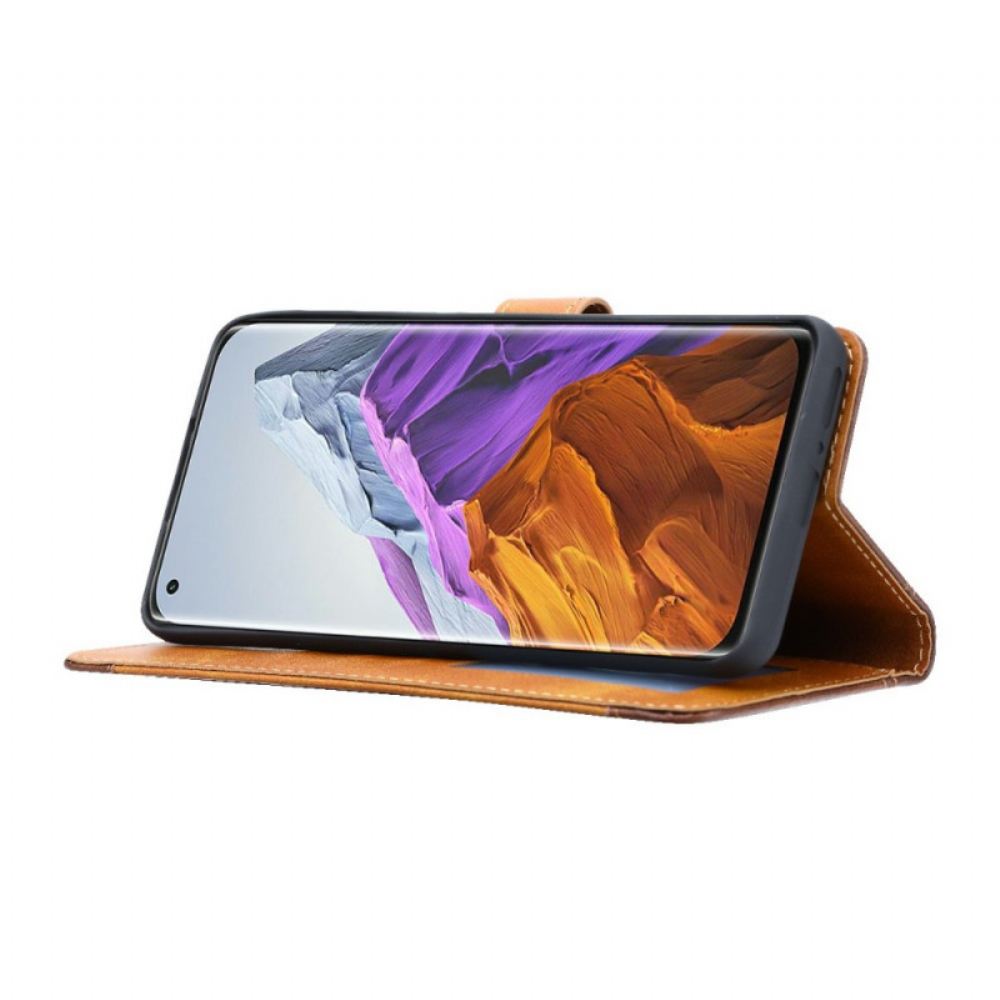 Flipové Pouzdro Na Xiaomi Mi 11 Pro Přední Držák Karty S Koženým Efektem A Popruh