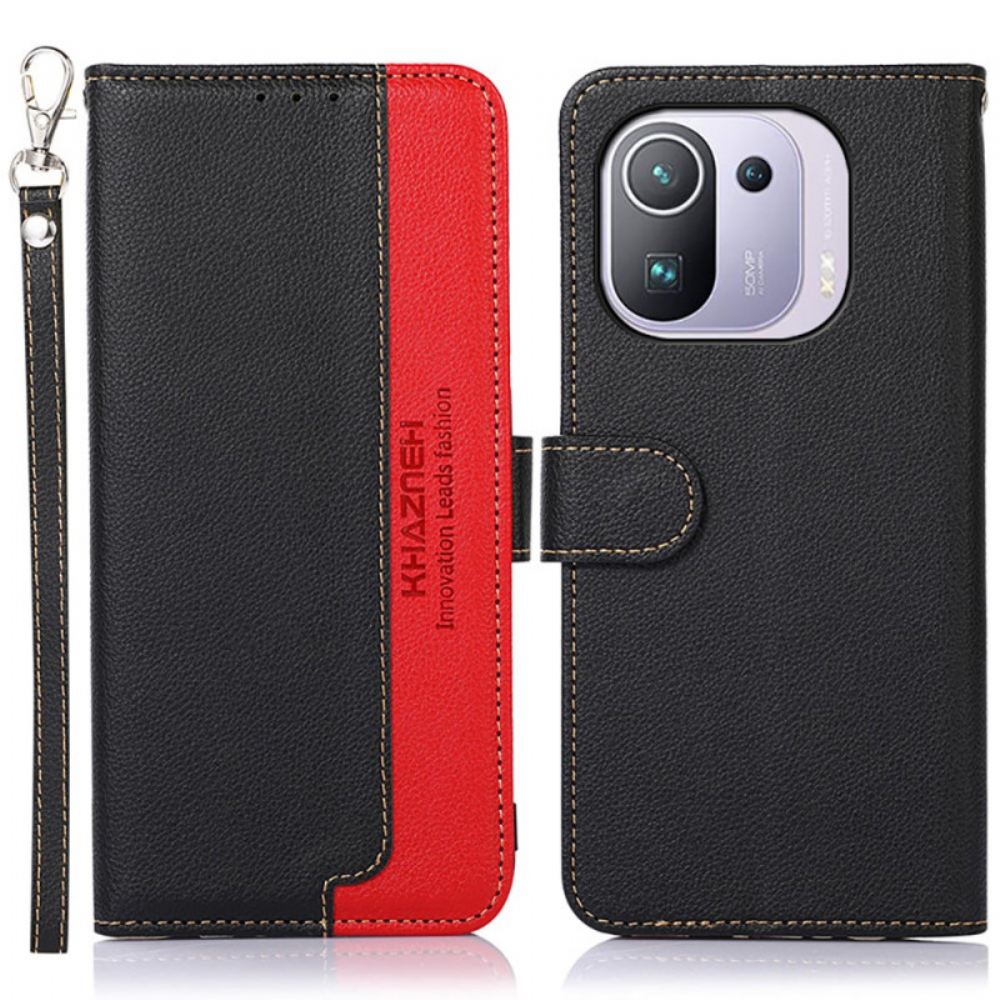 Flipové Pouzdro Na Xiaomi Mi 11 Pro Rfid Khazneh Ve Stylu Liči