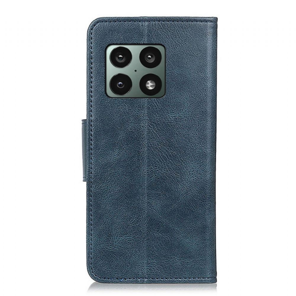 Flipové Pouzdro Na OnePlus 10 Pro 5G Oboustranná Spona S Koženým Efektem