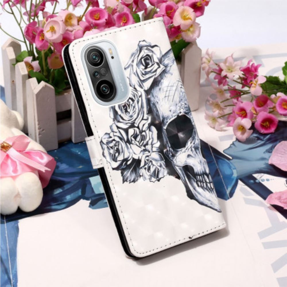Flipové Pouzdro Na Xiaomi Mi 11i 5G / Poco F3 Květinová Lebka