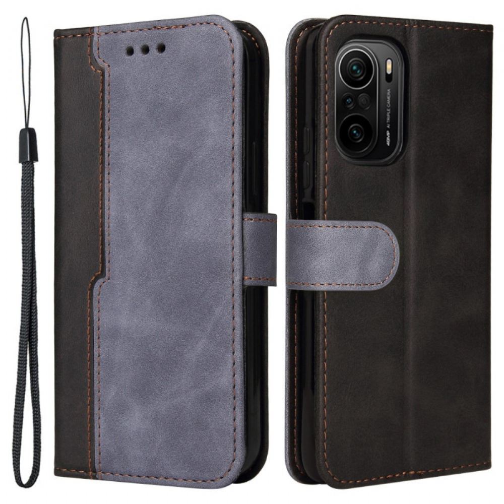 Kožené Pouzdro Na Xiaomi Mi 11i 5G / Poco F3 Dvoubarevný Design