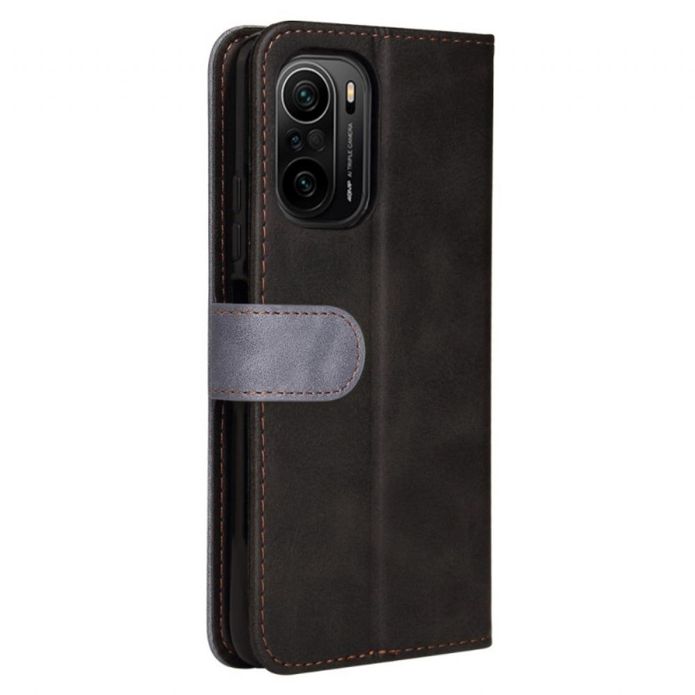 Kožené Pouzdro Na Xiaomi Mi 11i 5G / Poco F3 Dvoubarevný Design