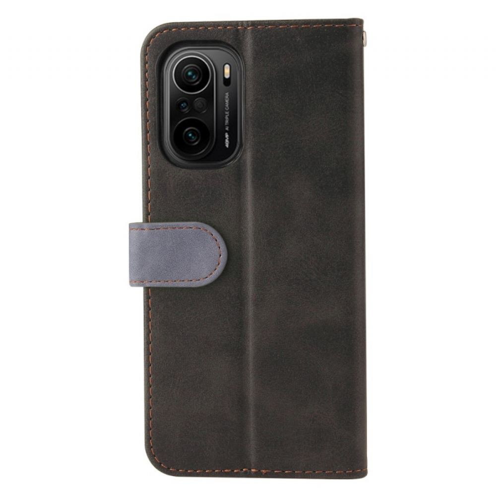 Kožené Pouzdro Na Xiaomi Mi 11i 5G / Poco F3 Dvoubarevný Design
