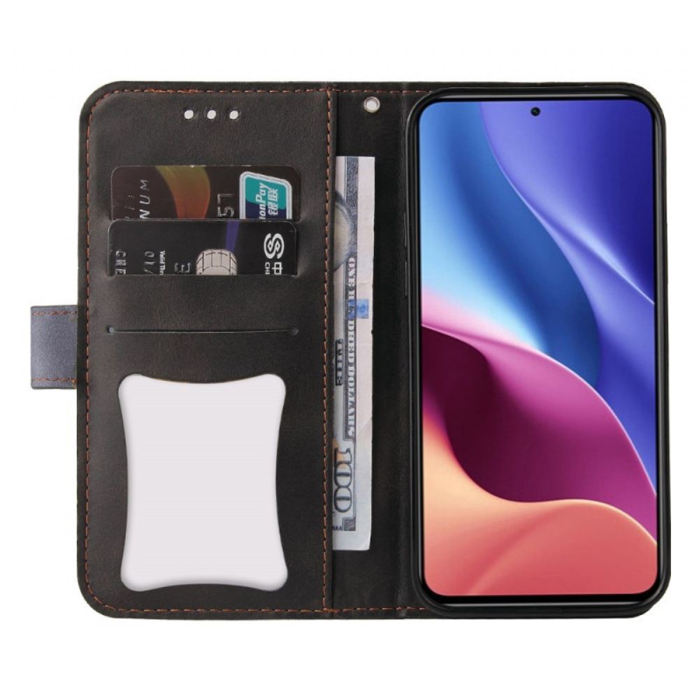 Kožené Pouzdro Na Xiaomi Mi 11i 5G / Poco F3 Dvoubarevný Design