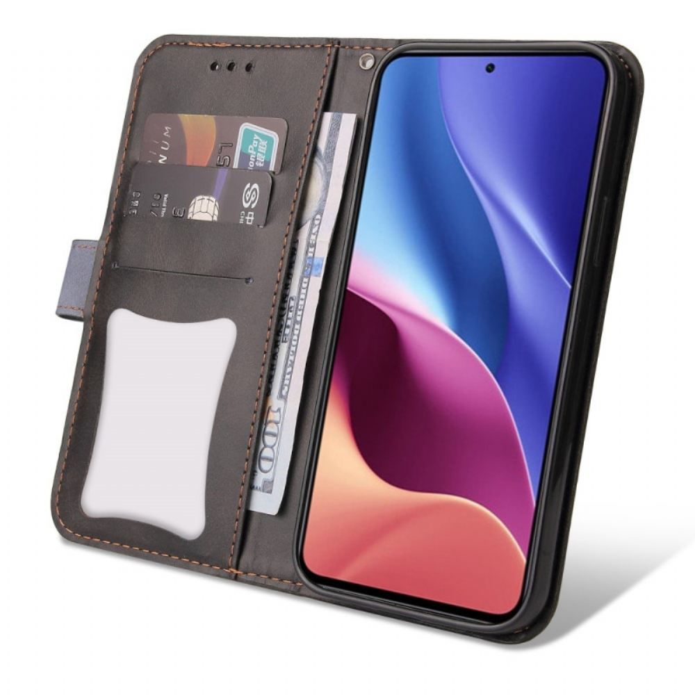Kožené Pouzdro Na Xiaomi Mi 11i 5G / Poco F3 Dvoubarevný Design