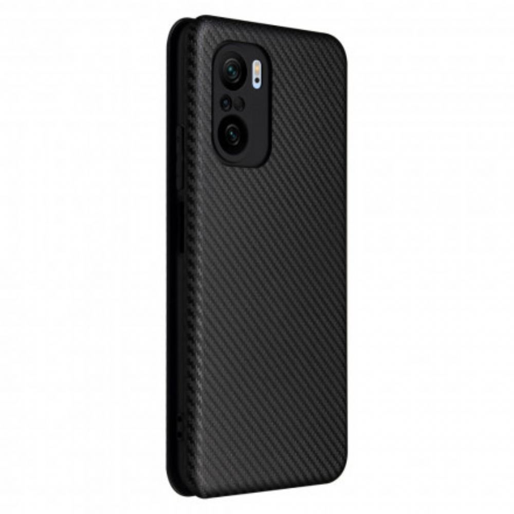 Kryty Na Mobil Na Xiaomi Mi 11i 5G / Poco F3 Flipové Pouzdro Uhlíkové Vlákno S Opěrným Kroužkem