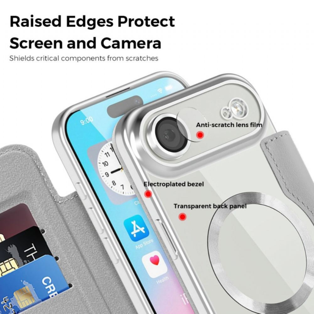 Kožené Pouzdro Folio iPhone Air Kompatibilní S Magsafe Prošívané