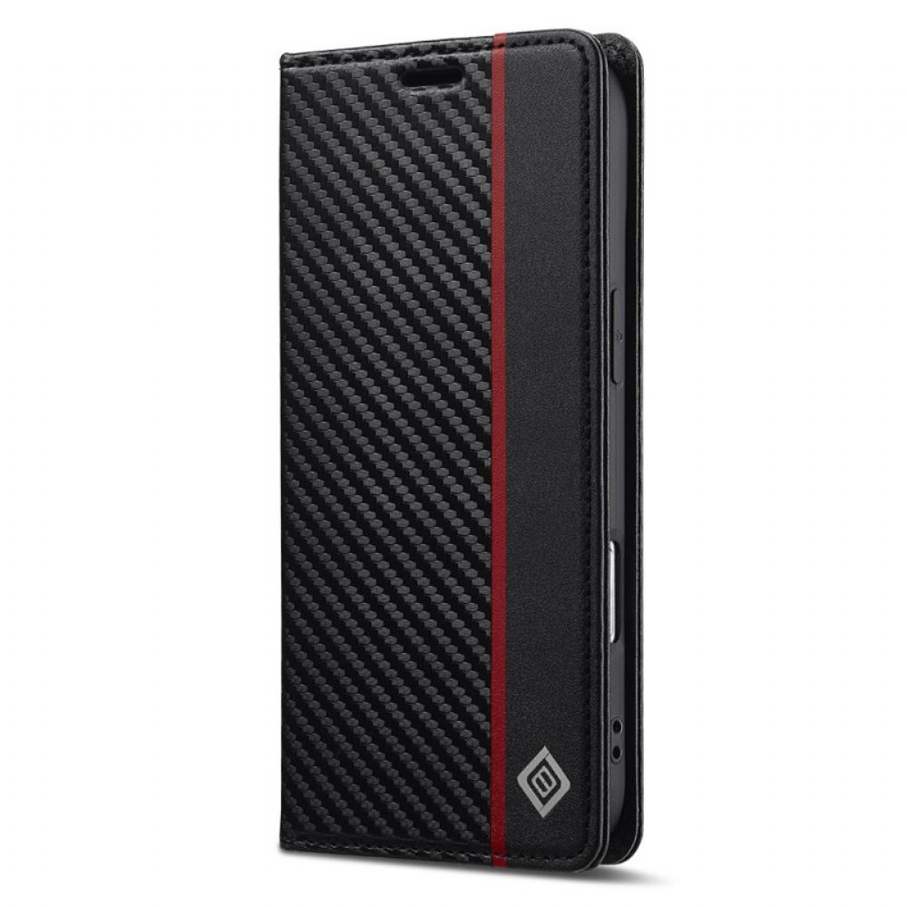 Kožené Pouzdro Folio iPhone Air Uhlíková Vlákna Lc.imeeke