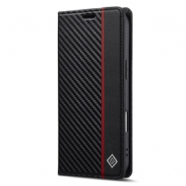 Kožené Pouzdro Folio iPhone Air Uhlíková Vlákna Lc.imeeke