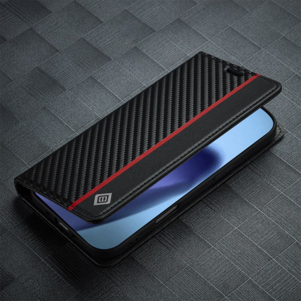 Kožené Pouzdro Folio iPhone Air Uhlíková Vlákna Lc.imeeke