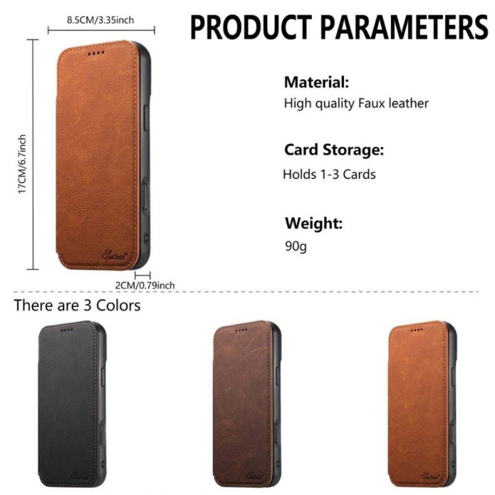 Kožené Pouzdro Folio iPhone Air Ultra Tenký Magsafe Suteni