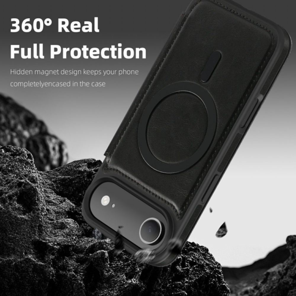 Kožené Pouzdro iPhone Air Kryty Na Mobil Kompatibilní S Magsafe A Držákem Rfid Karet