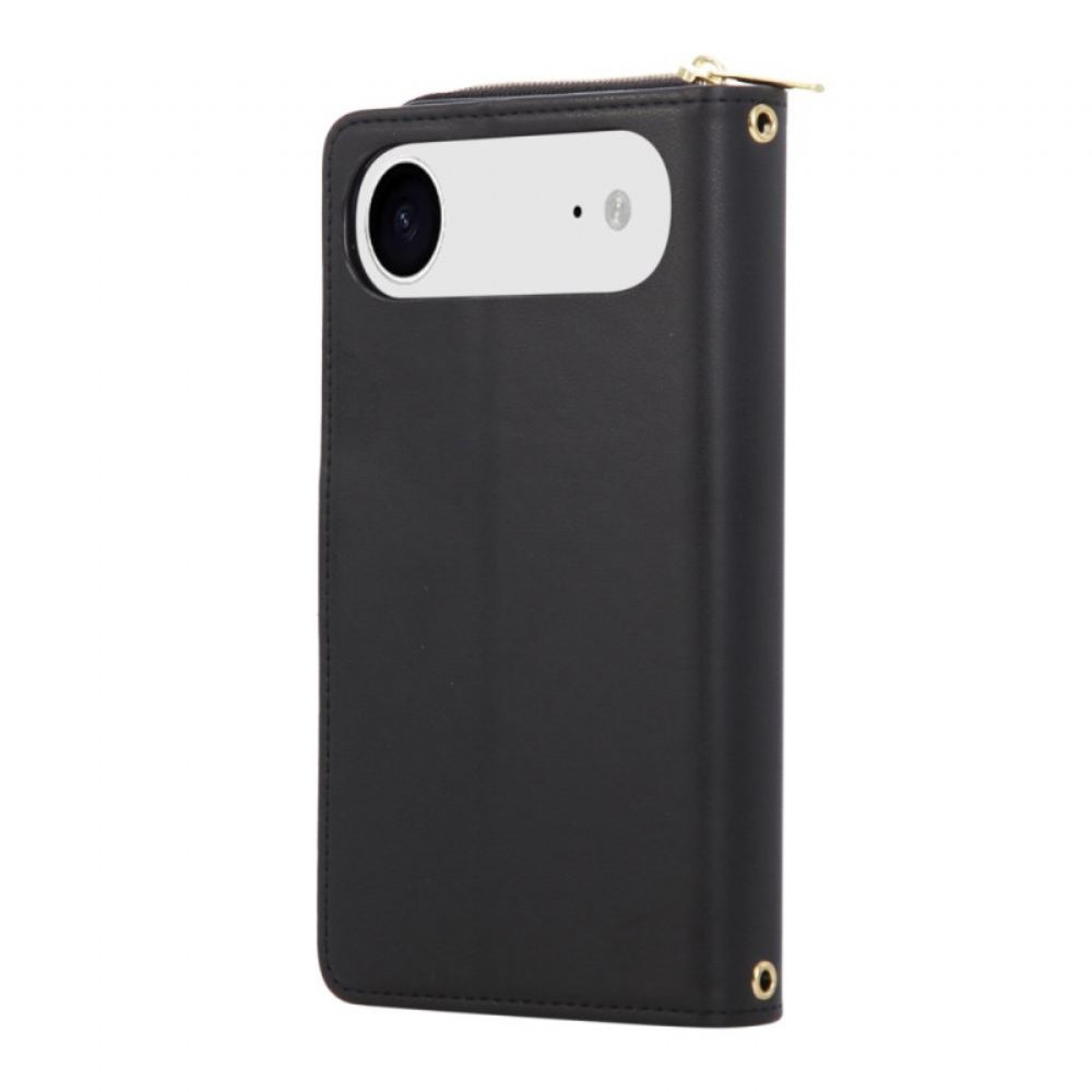 Kožený Kryt iPhone Air 9 Pouzder Na Karty A Šňůrka Na Zápěstí