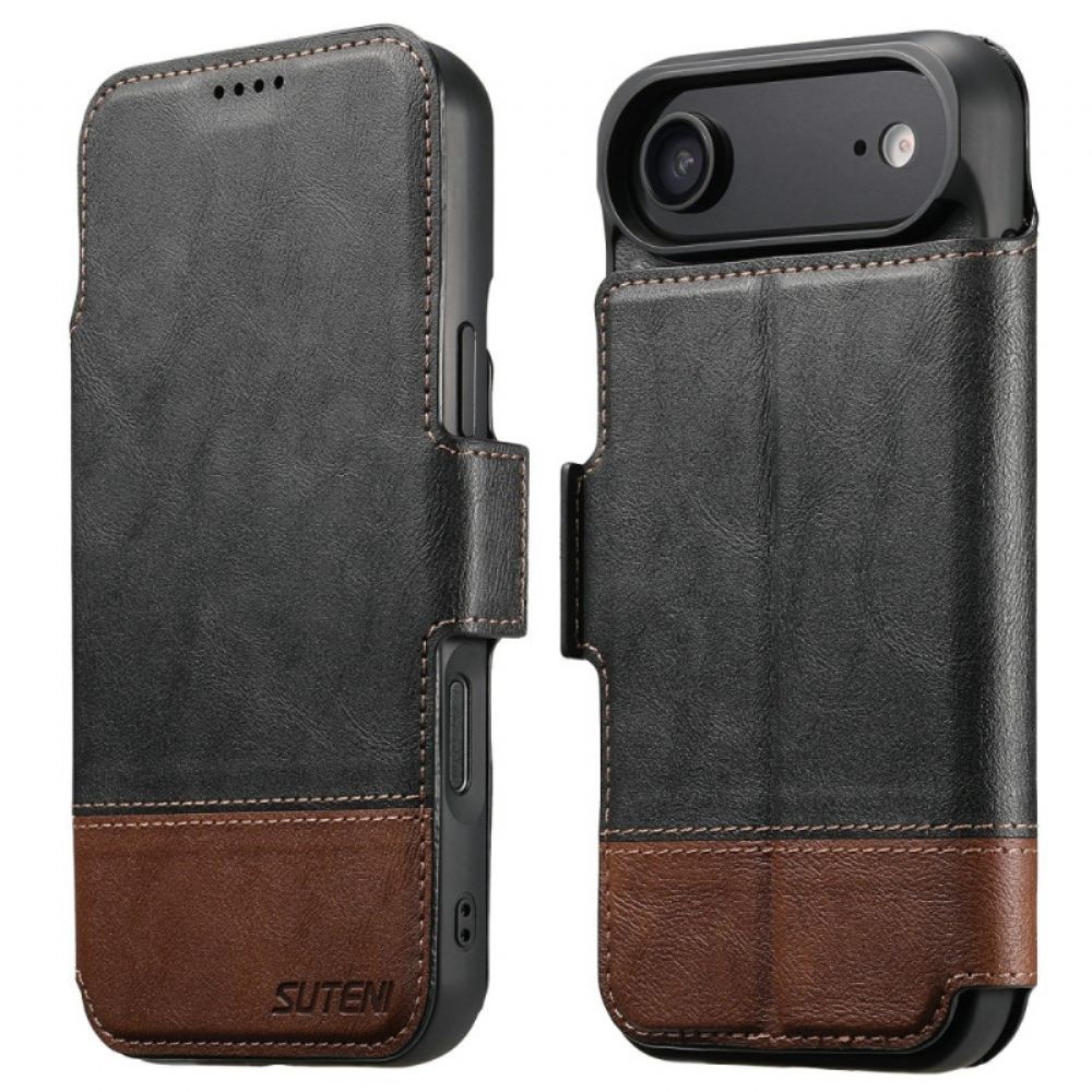 Kožený Kryt iPhone Air Dvoubarevné Odnímatelné Pouzdro Magsafe Suteni