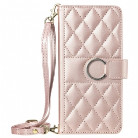 Kožený Kryt iPhone Air Prošívaná Peněženka Se Šňůrkou Na Zápěstí A Ramenním Popruhem