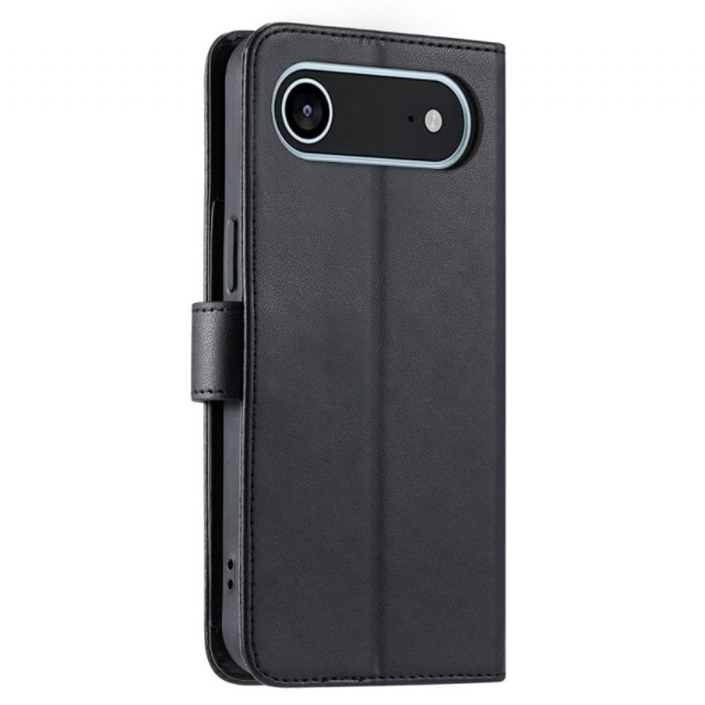 Kožený Kryt iPhone Air Prošívaná Peněženka Se Šňůrkou Na Zápěstí A Ramenním Popruhem