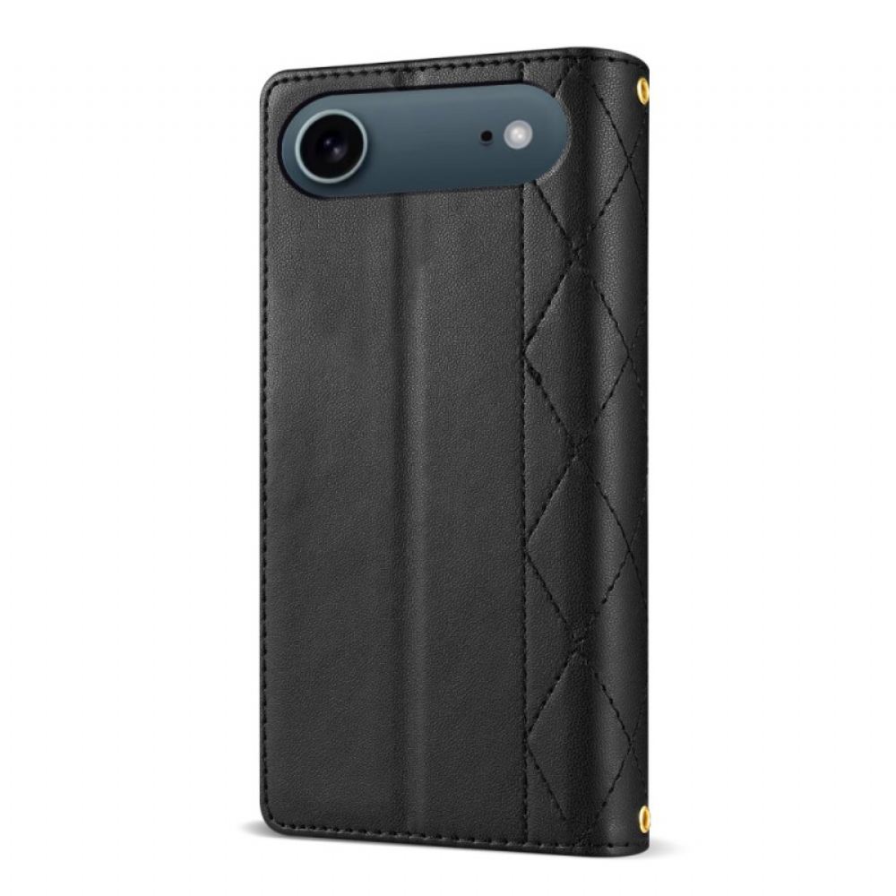 Peněženková Pouzdra iPhone Air Kryty Na Mobil Prošívaná Se Šňůrkou Na Zápěstí A Ramenním Popruhem