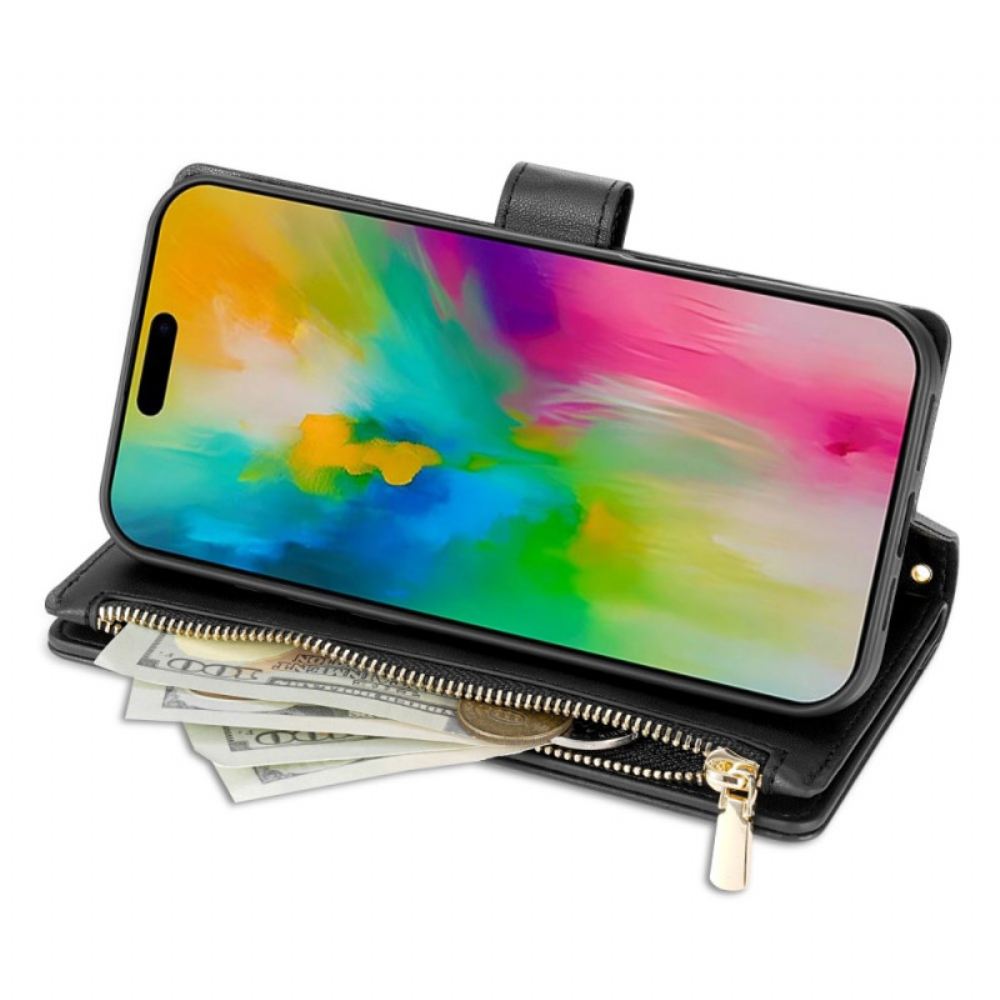 Peněženková Pouzdra iPhone Air Kryty Na Mobil Prošívaná Se Šňůrkou Na Zápěstí A Ramenním Popruhem