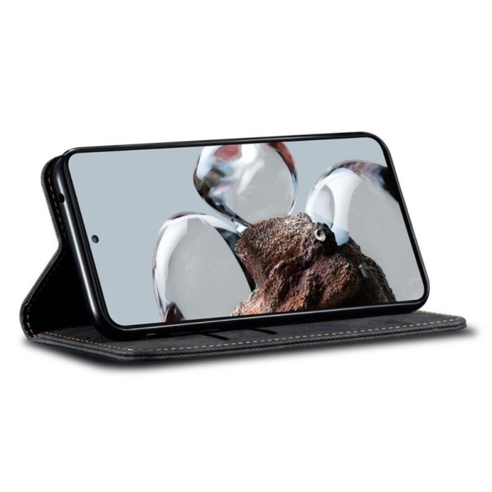 Kryty Na Mobil Na Poco X5 5G Flipové Pouzdro Džínová Tkanina