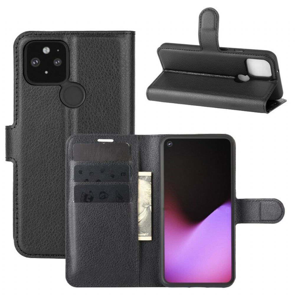 Flipové Pouzdro Na Google Pixel 4A 5G Klasická Umělá Kůže