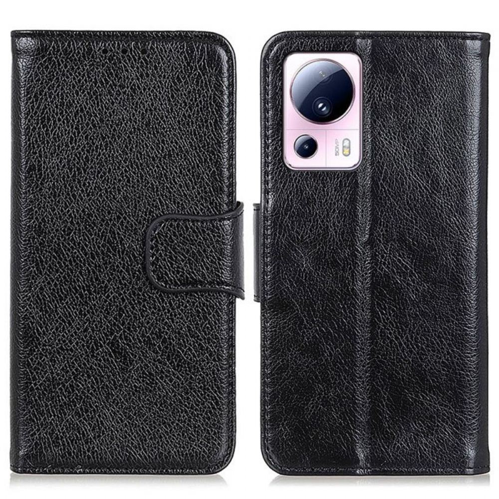 Flipové Pouzdro Na Xiaomi 13 Lite Dělená Kůže Nappa