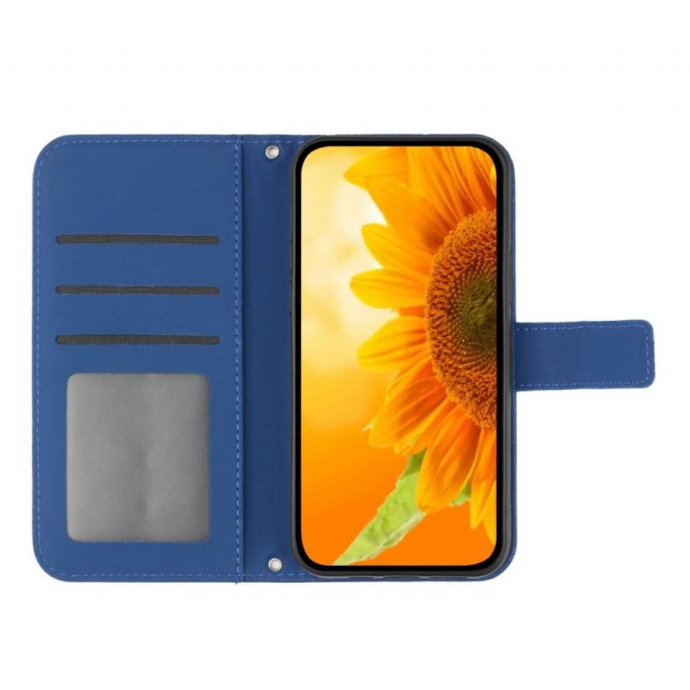 Flipové Pouzdro Na Xiaomi 13 Lite Slunečnice Se Šňůrkou